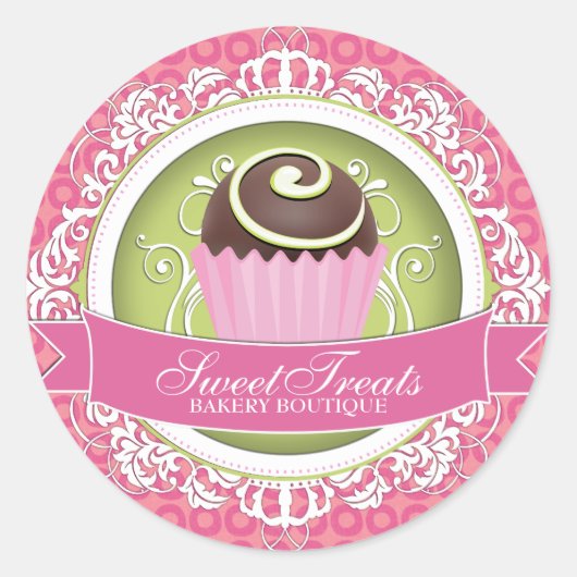 Elegant en Fun Bakery Box Stickers (Voorkant)