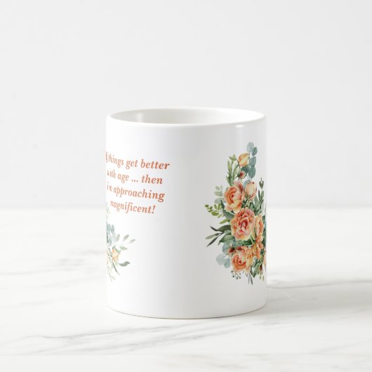 Elegant en Fun Floral 50e Verjaardag Mok (Center)