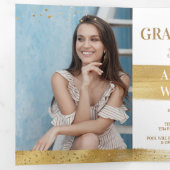 Elegant en Fun Gold Afstuderen drivovoudige uitnod Drieluik Programma (Binnenzijde eerst)