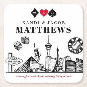 Elegant en Fun Las Vegas Wedding Kartonnen Onderzetters