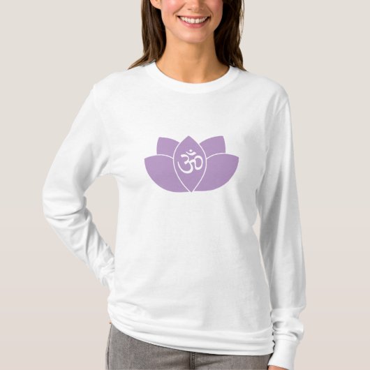 Elegant en Fun Paars Aum & Lotus T-shirt (Voorkant)