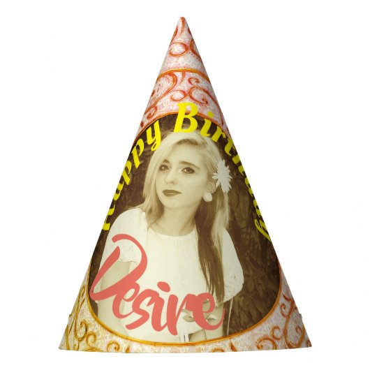 Elegant en Fun Scroll Photo Insert Party Pet  Feesthoedjes (Voorkant)