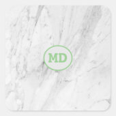 Elegant en Functionele Logo passen Witte Marmer aa Vierkante Sticker (Voorkant)
