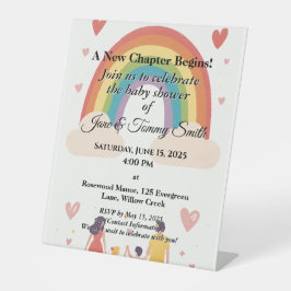 Elegant en gepersonaliseerd Baby shower Reclamebord Met Voetstuk