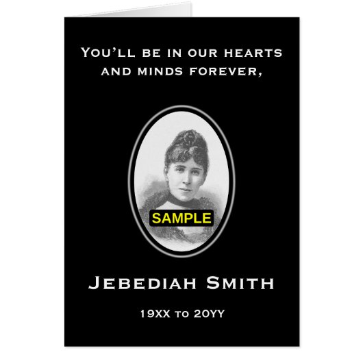 Elegant en Gepersonaliseerd Funeral Service Kaart, (Voorkant)