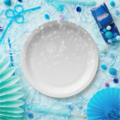 Elegant en Glam Silver Bokeh Sparkle Lights Papieren Bordje (Feest)