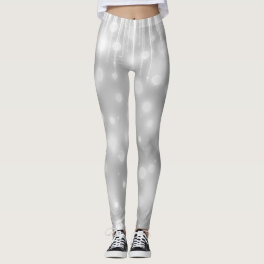 Elegant en Glitzy Grey/Grey Sparkle Leggings (Voorkant)