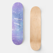 Elegant en Glitzy Paars Persoonlijk Skateboard (Voorkant)