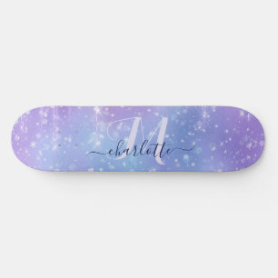 Elegant en Glitzy Paars Persoonlijk Skateboard