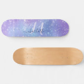 Elegant en Glitzy Paars Persoonlijk Skateboard (Horizontaal)