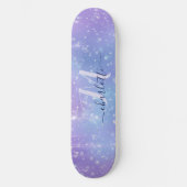 Elegant en Glitzy Paars Persoonlijk Skateboard (Voorkant)
