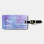 Elegant en Glitzy Paarse Sparkle Bagagelabel (Voorkant horizontaal)