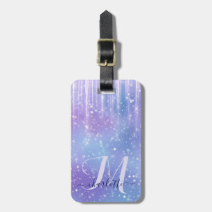 Elegant en Glitzy Paarse Sparkle Bagagelabel