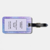 Elegant en Glitzy Paarse Sparkle Bagagelabel (Achterkant horizontaal)