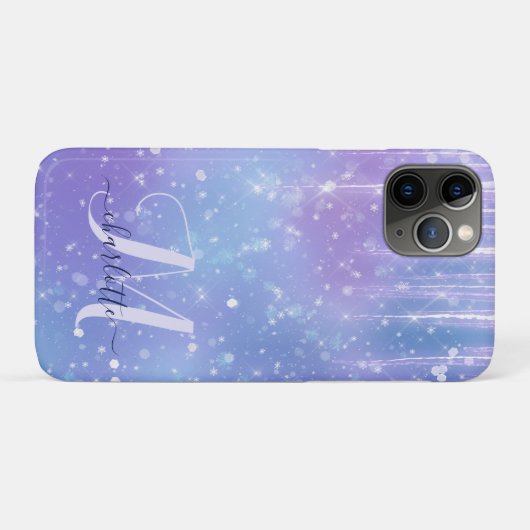Elegant en Glitzy Paarse Sparkle Case-Mate iPhone Case (Achterkant (horizontaal))