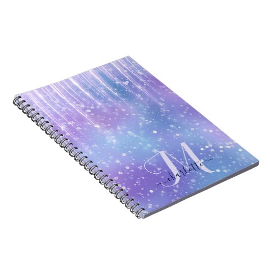 Elegant en Glitzy Paarse Sparkle Notitieboek (Rechterzijde)