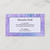 Elegant en Glitzy Paarse Sparkle Visitekaartje (Achterkant)