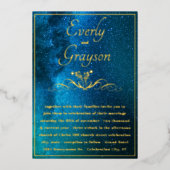 Elegant en Gold Wedding Fairy Lights Folie Uitnodiging (Voorkant)