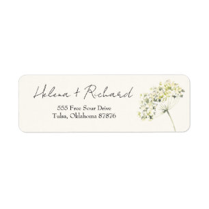 Elegant en Greenery Floral Wedding Adresetiketten Etiket