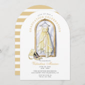 Elegant en grillig geel jurkje Afstuderen Kaart (Voorkant / Achterkant)