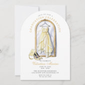 Elegant en grillig geel jurkje Afstuderen Kaart (Voorkant)