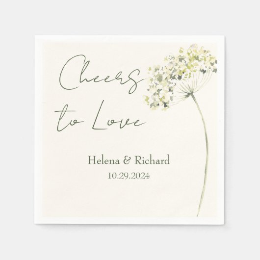 Elegant en groen bloemenbruiloft servet (Voorkant)