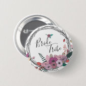 Elegant en hedendaagse bloembridendrib ronde button 5,7 cm (Voorkant /achterkant)