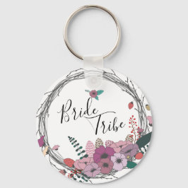 Elegant en hedendaagse bloembridendrib sleutelhanger