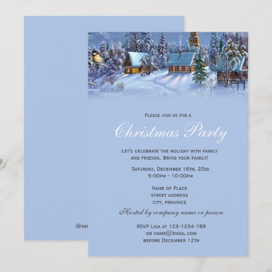 Elegant en klassiek kerstfeest kaart (Voorkant / Achterkant)