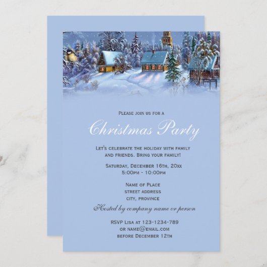 Elegant en klassiek kerstfeest kaart (Voorkant / Achterkant)