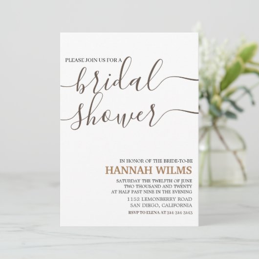 Elegant en klassiek minimalistisch Vrijgezellenfee Kaart (Staand voorkant)