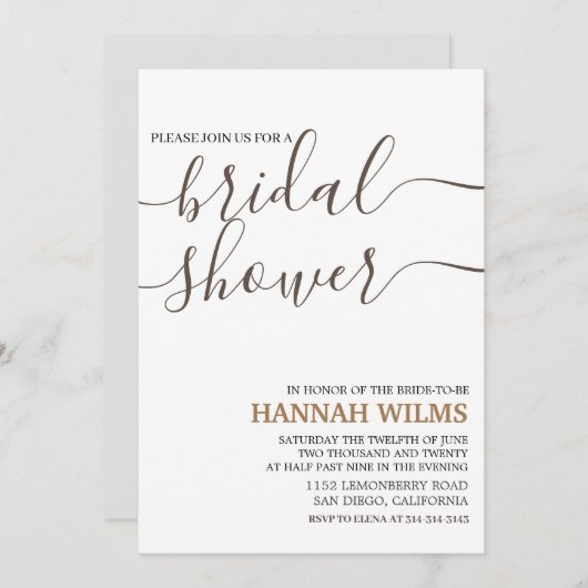 Elegant en klassiek minimalistisch Vrijgezellenfee Kaart (Voorkant / Achterkant)