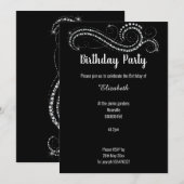 ELEGANT EN KLASSY BLACK DIAMOND BIRTHDAY PARTY KAART (Voorkant / Achterkant)