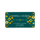 Elegant en kleurrijk geometrisch patroon etiket (Voorkant)