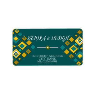 Elegant en kleurrijk geometrisch patroon etiket