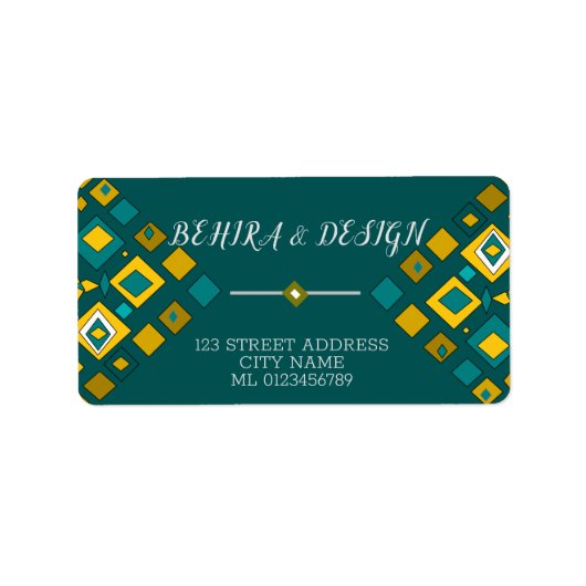 Elegant en kleurrijk geometrisch patroon etiket (Voorkant)