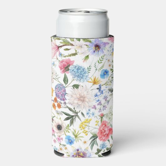 Elegant en Kleurrijk Wildflower Patroon Seltzer Blikjeskoeler (Seltzer Achterkant)