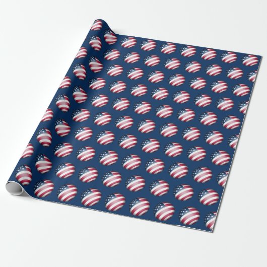 Elegant en leuk patroon van patriottische Amerikaa Cadeaupapier (Uitgerold)