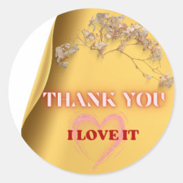 Elegant en lief modern dank u ronde sticker