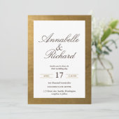 Elegant en luxe rijk goud sparen de datum kaart (Staand voorkant)