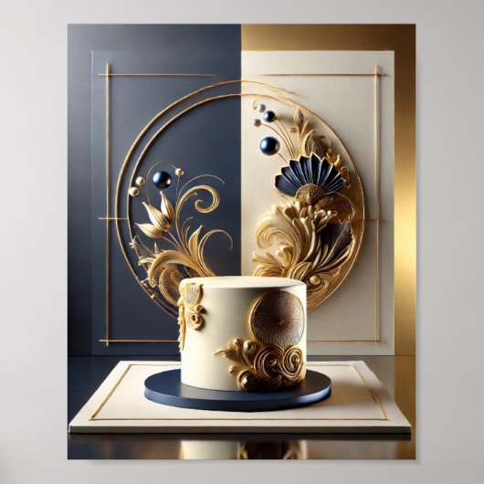 Elegant en luxe taartontwerp poster (Voorkant)