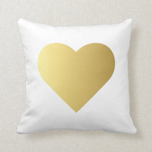 Elegant en minimaal faux Gold Heart Kussen