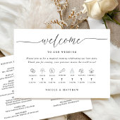 Elegant en minimaal huwelijksprogramma met tijdlij programmakaart