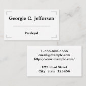 Elegant en minimaal paralegaal Visitekaartje (Voorkant / Achterkant)