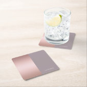 Elegant en minimaal roos goud en paars kleurenblok kartonnen onderzetters (Insitu)