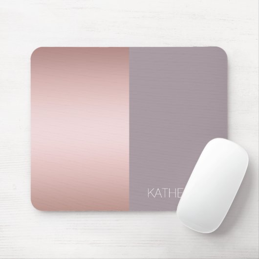 Elegant en minimaal roos goud en paars kleurenblok muismat (Met muis)