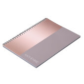 Elegant en minimaal roos goud en paars kleurenblok notitieboek (Linkerzijde)