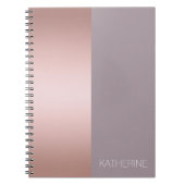 Elegant en minimaal roos goud en paars kleurenblok notitieboek (Voorkant)