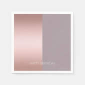 Elegant en minimaal roos goud en paars kleurenblok servet (Voorkant)