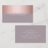 Elegant en minimaal roos goud en paars kleurenblok visitekaartje (Voorkant / Achterkant)